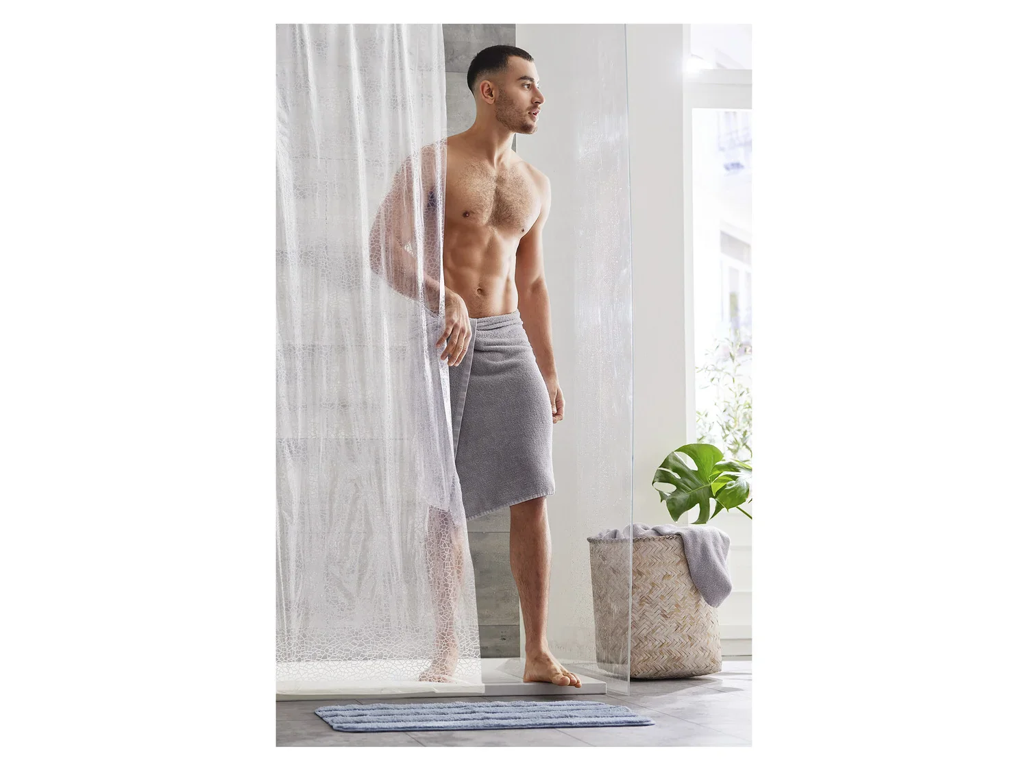 LIVARNO home Rideau de douche, 180 x 200 cm