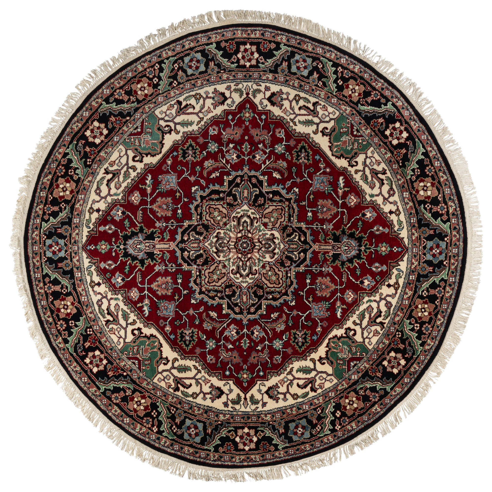 Chatsworth Hand Knotted Rug Collection, Indo Herez Red