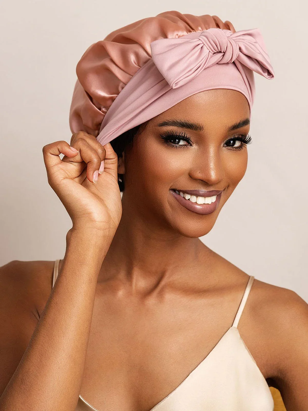 Pure Silk Bowknot Tie Bonnet