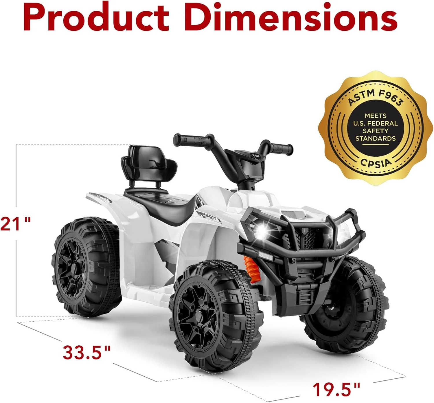 Quad électrique 12 V pour enfants Best Choice Products, véhicule tout-terrain à 4 roues avec audio Bluetooth, vitesse maximale de 3,9 km/h, pneus à crampons, phares LED et radio.