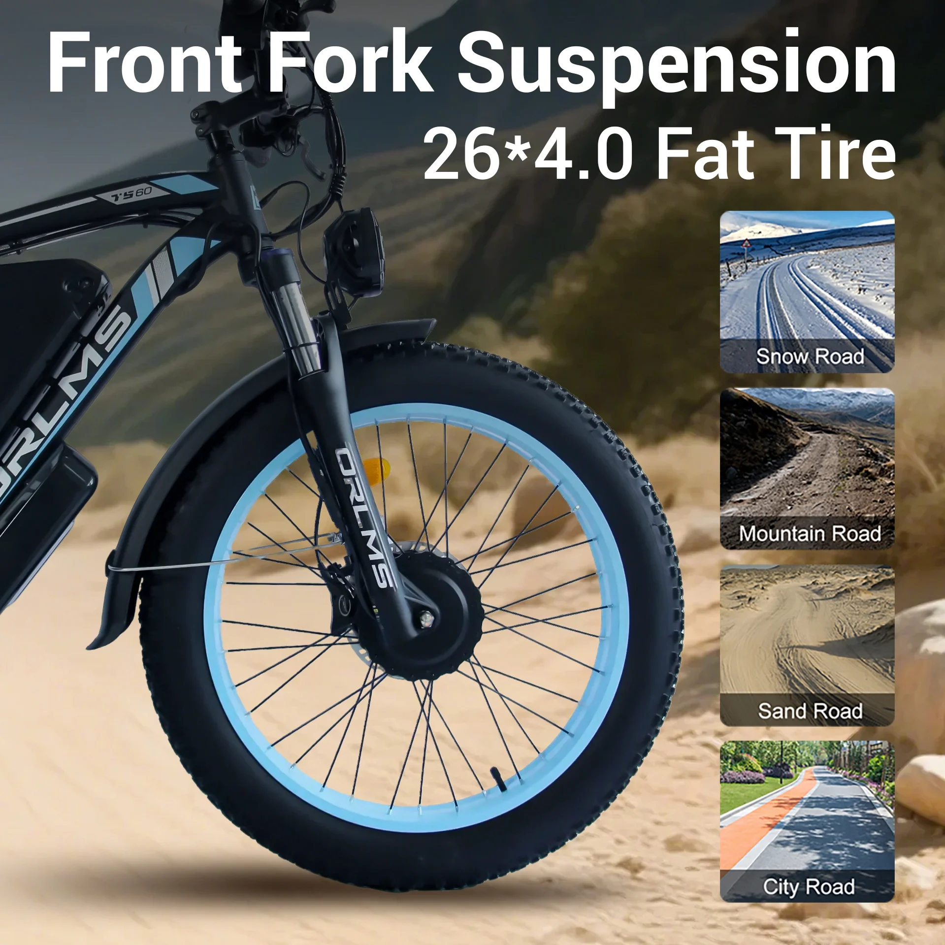 5000W-Electric-Bike for Adults-Men, Dual-Motor-Ebike 50MPH-Hunting-Ebike, 60V 25AH Long Range Dirtbike, 26" x 4.0 Fat-Tire-Electric-Bicycle,AWD 21-Speed Mountain Bike for Off-Road Snow Sand - Image 3