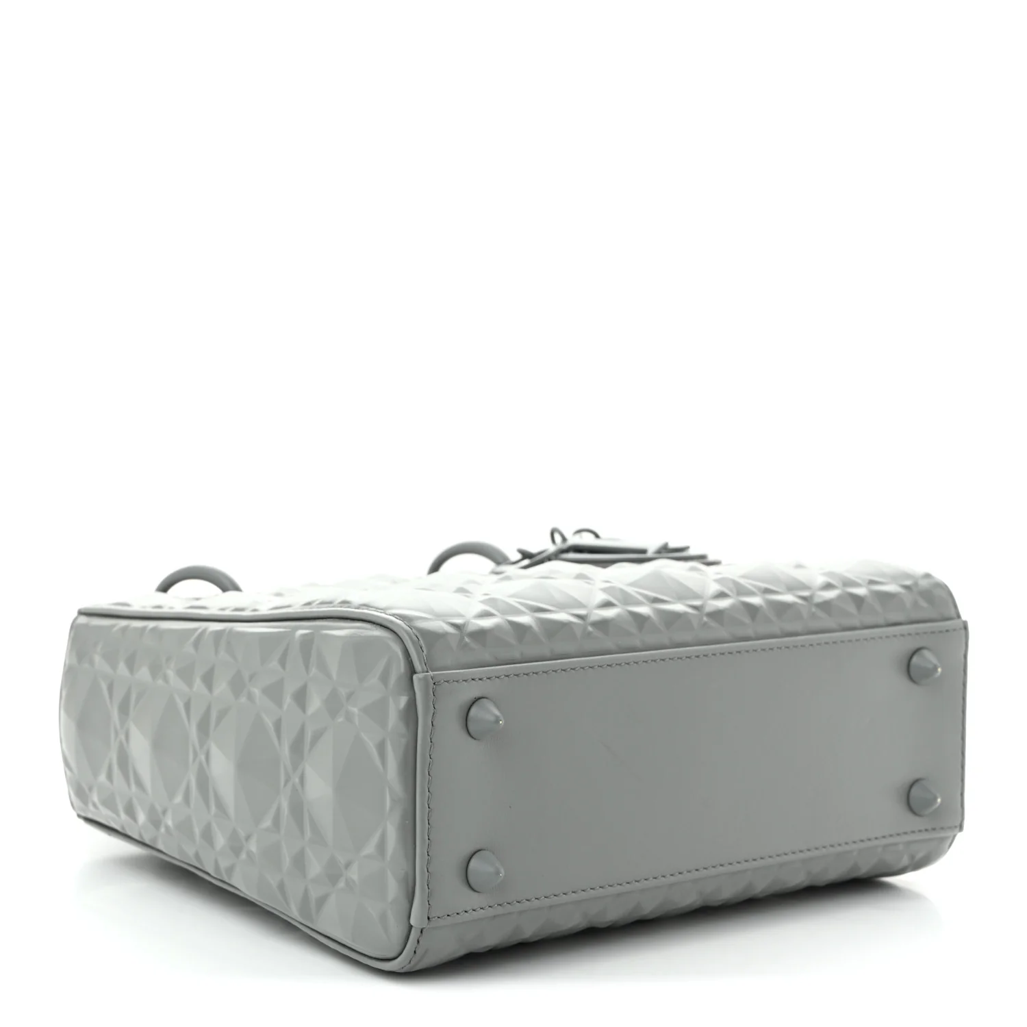 Calfskin Cannage Diamond Small My ABCDior Lady Dior  Gray