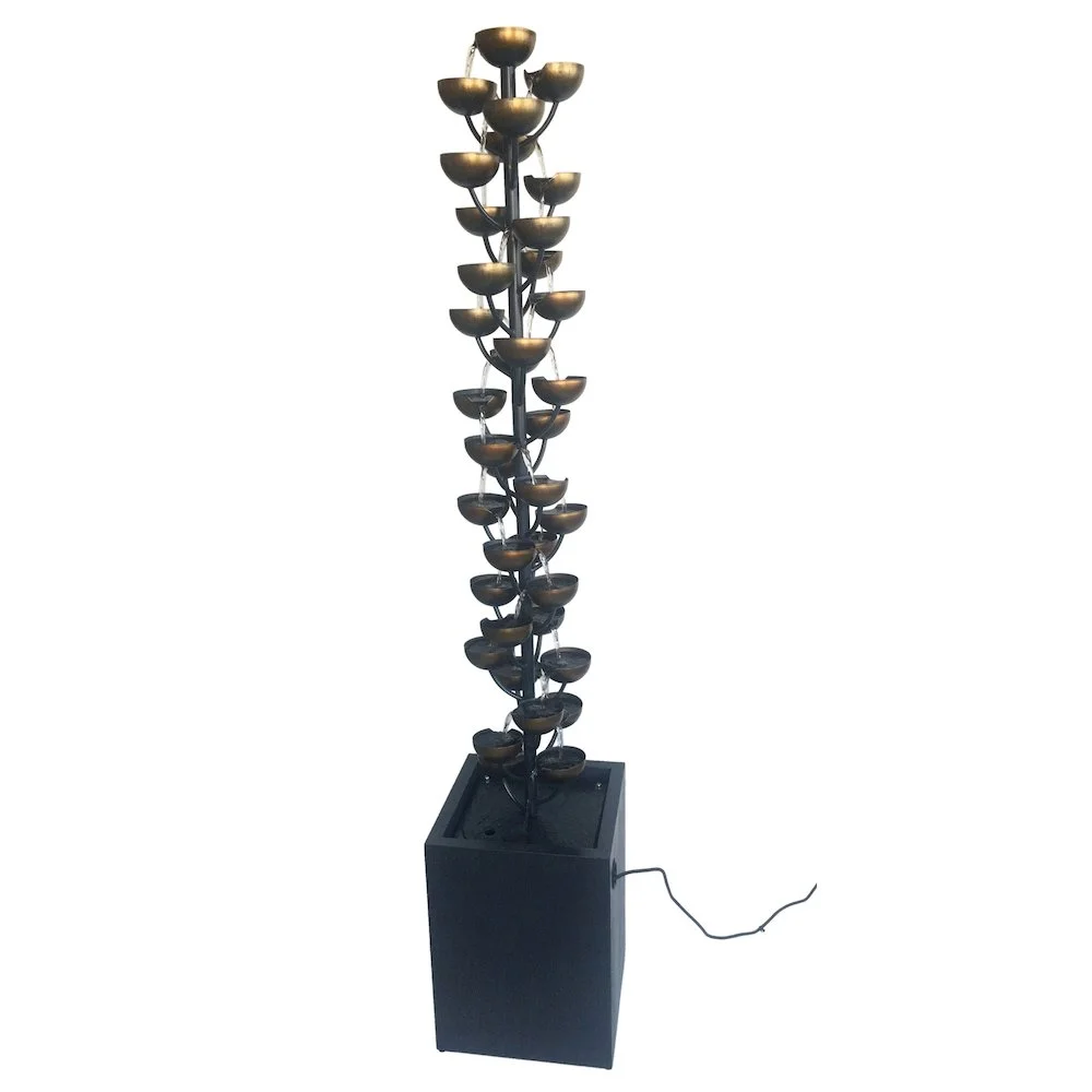Tall Multi Level Zinc Metal Stacked Fountain, Rust-Resistant, Durable Metal Construction - Image 2