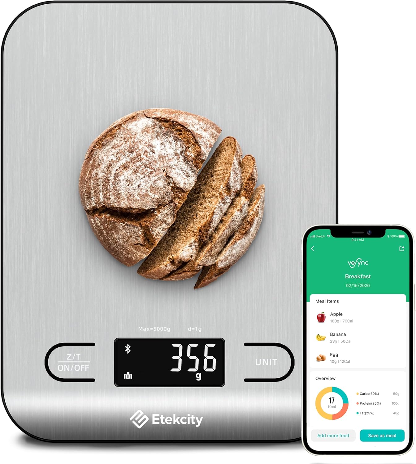 Etekcity Food Kitchen Scale, Digital Grams and Ounces, 11lb