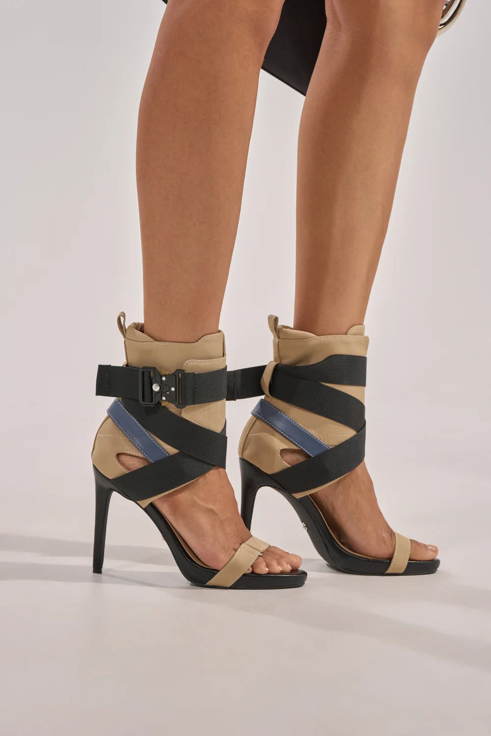 AZALEA WANG KIVA KHAKI STILETTO SPORTY SANDAL - Akira Store