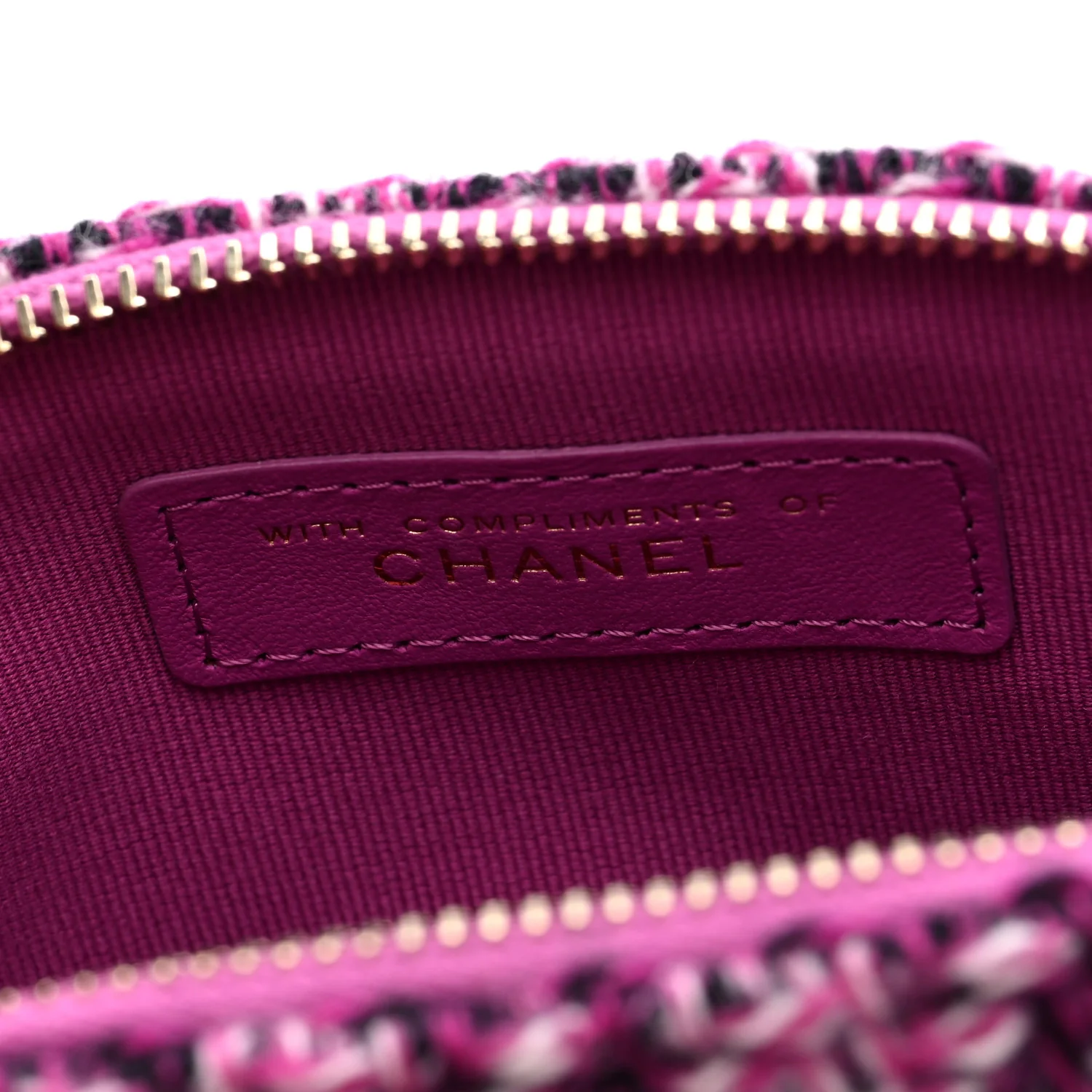 Tweed Quilted Mini Clutch With Chain Purple