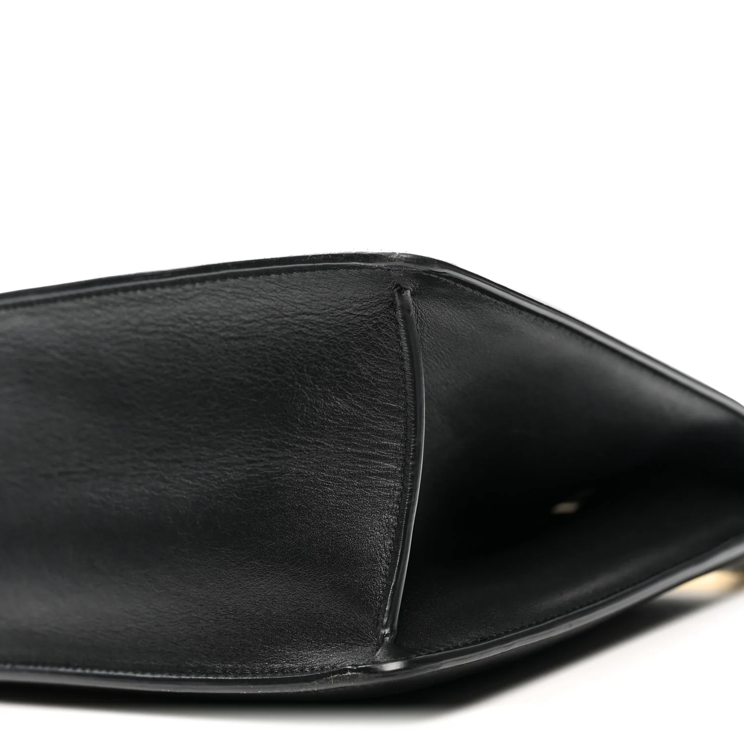 Smooth Calfskin Medium Clasp Shoulder Bag Black