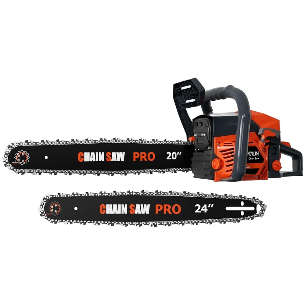 62cc 20 & 24 Inch Gas Chainsaw for Tree Cutting, Firewood, Logging