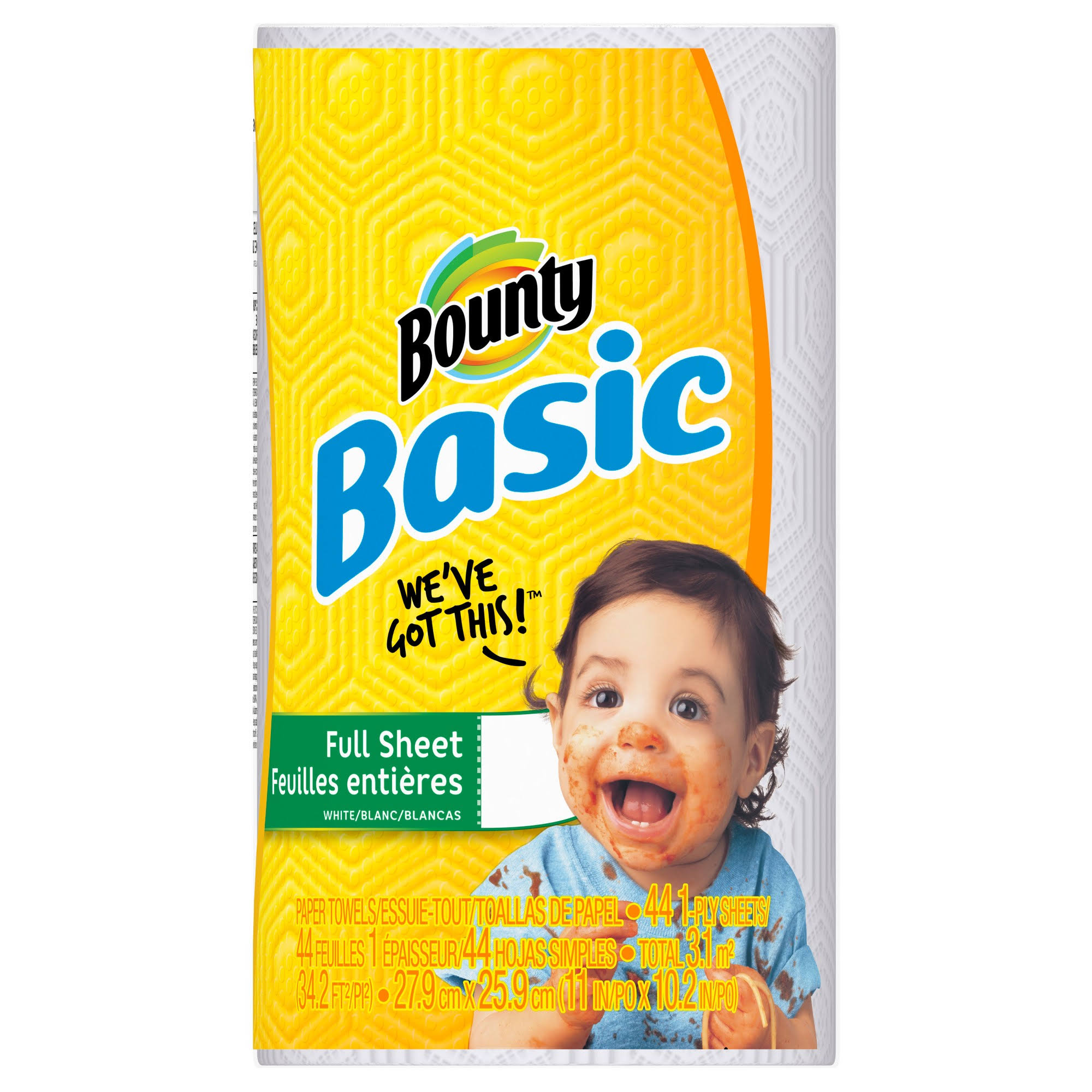 Bounty Basic White Paper 1-Ply Regular Towels - 1 count