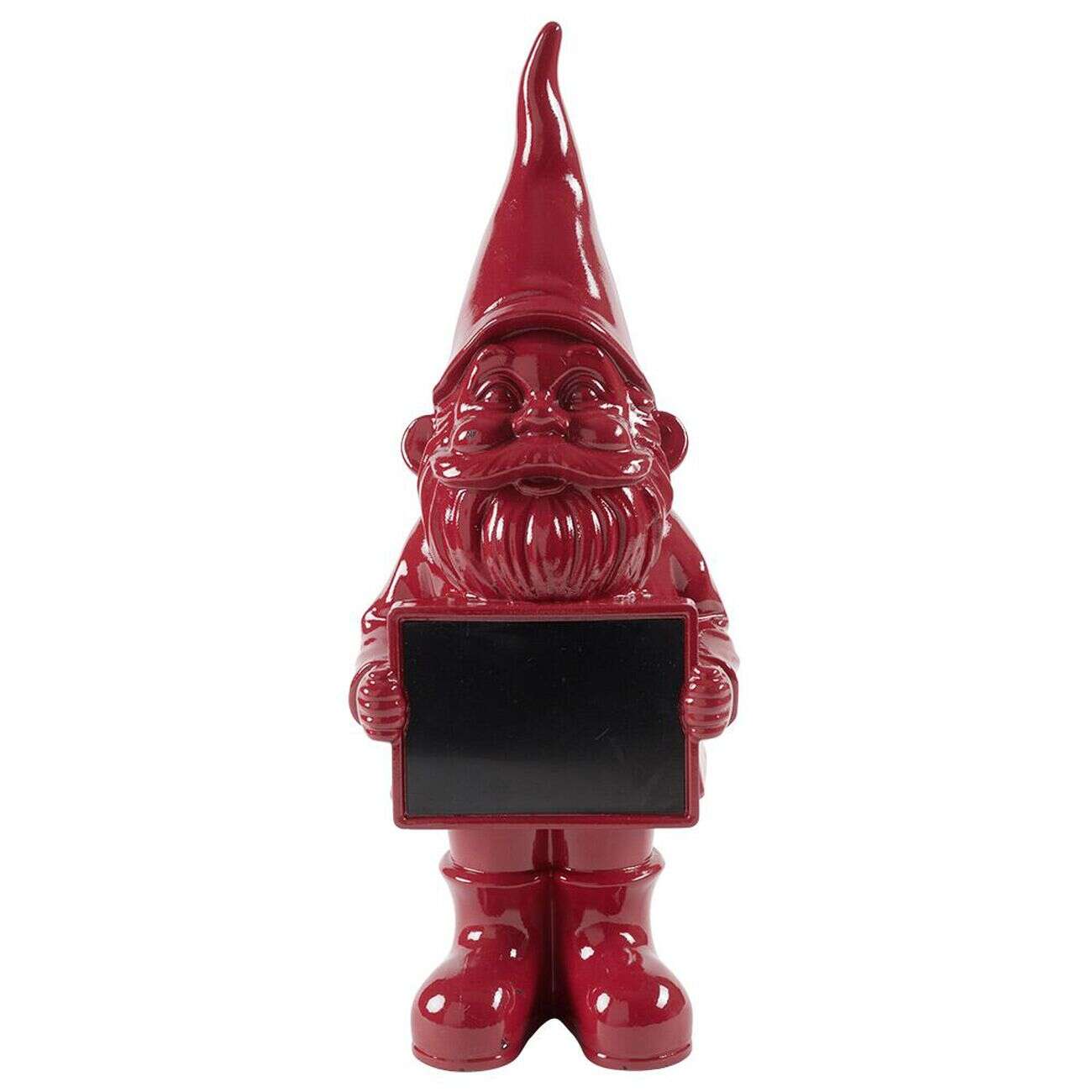 Nain de jardin avec pancarte craie uni rouge H30cm