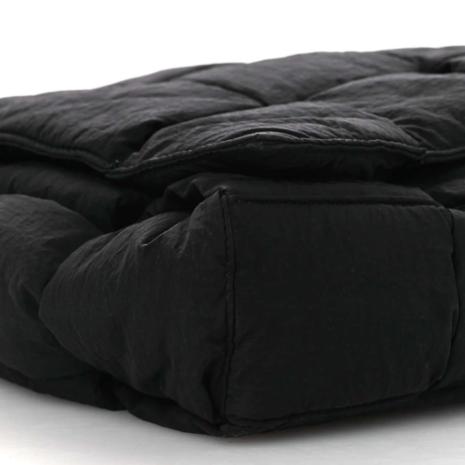 Nylon Intrecciato Padded Tech Maxi Cassette Bag Black