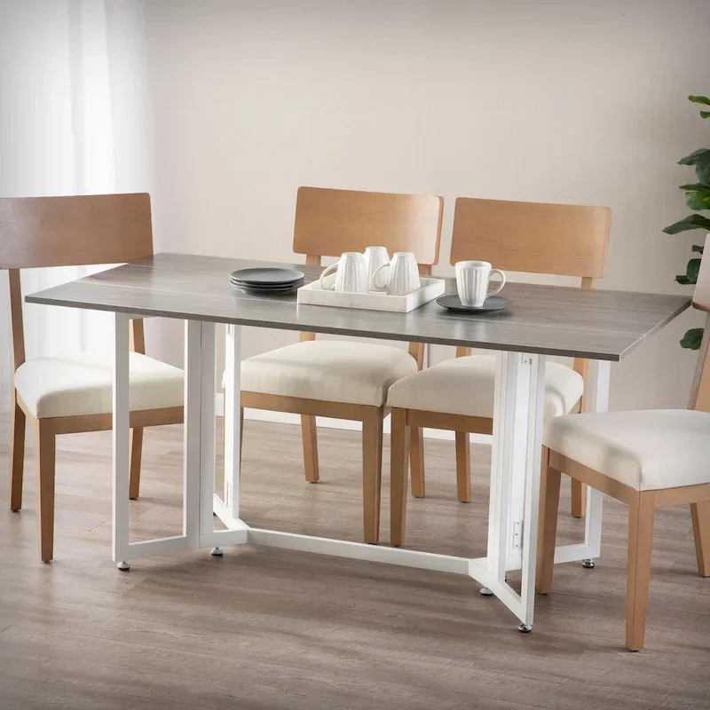 SEI Furniture Driness Grey Folding Drop Leaf Table