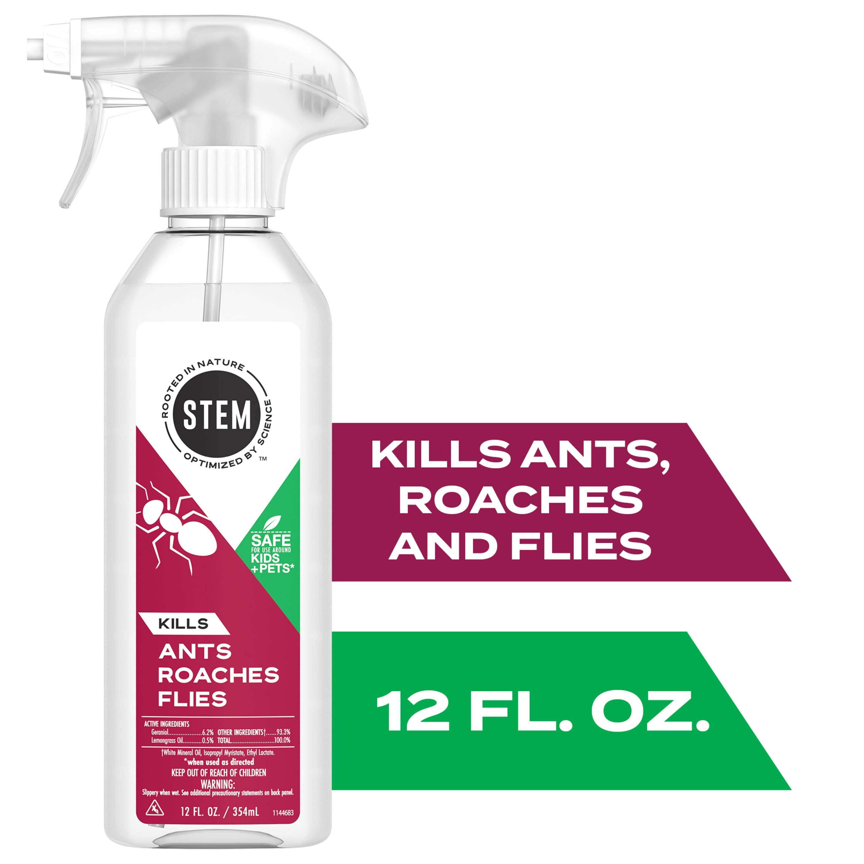 Stem Kills Indoor and Outdoor Ants Roaches and Flies Killer Spray, 12 fl oz