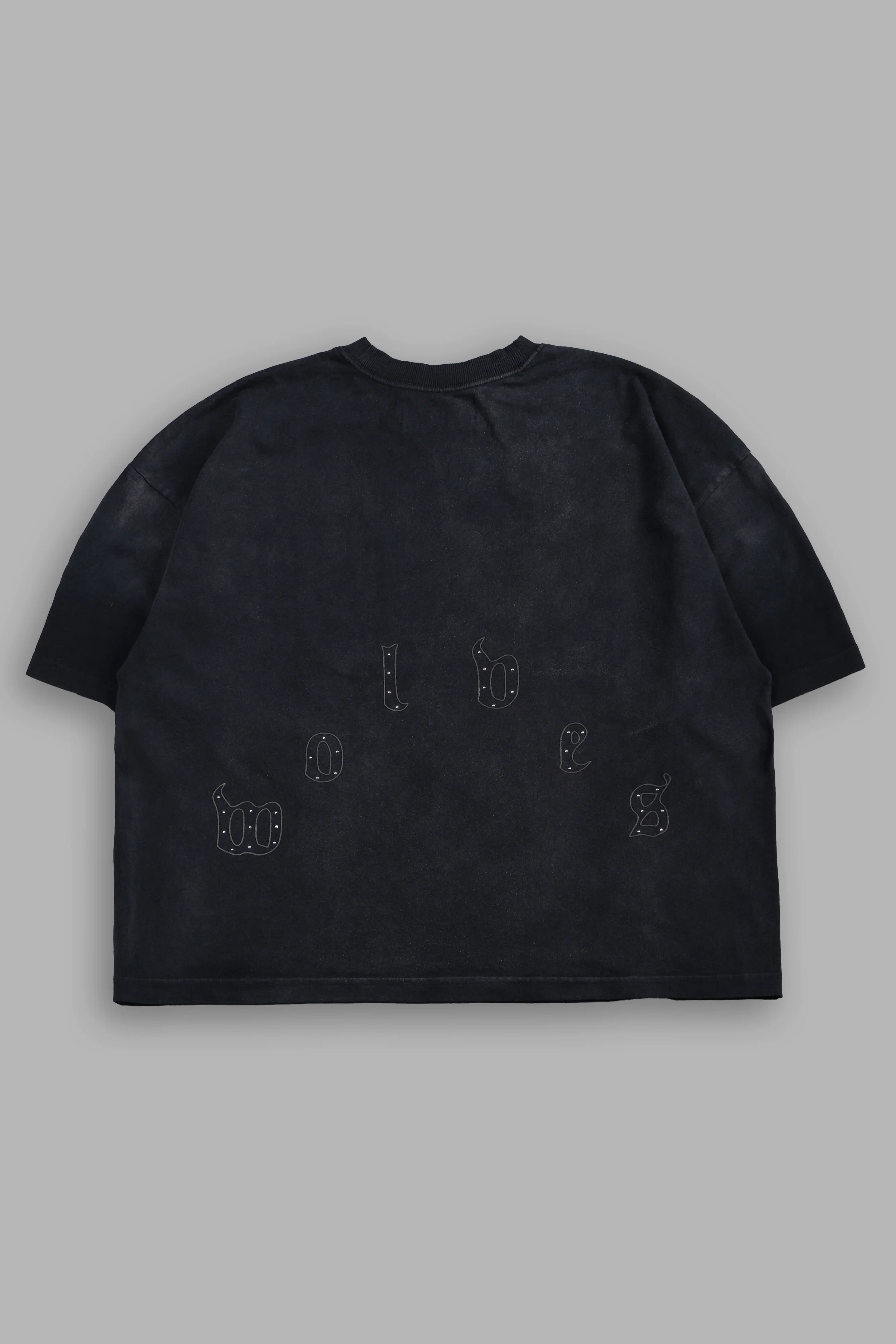 Our Crest Grunge Paul Box Cut Pocket Tee In Black Super Sun Fade