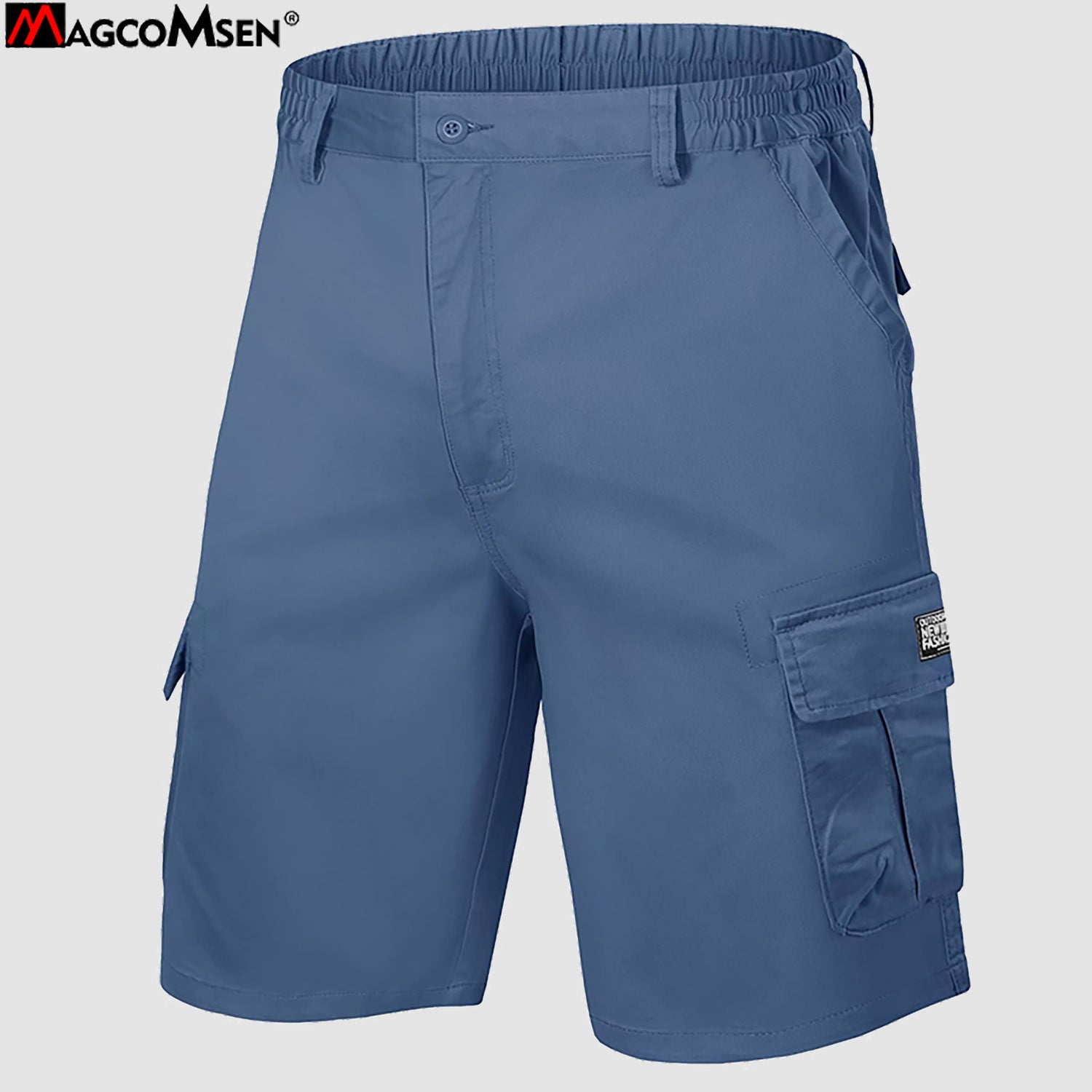 Short cargo d'été léger en coton pour homme, avec poches multiples et tissu ripstop.