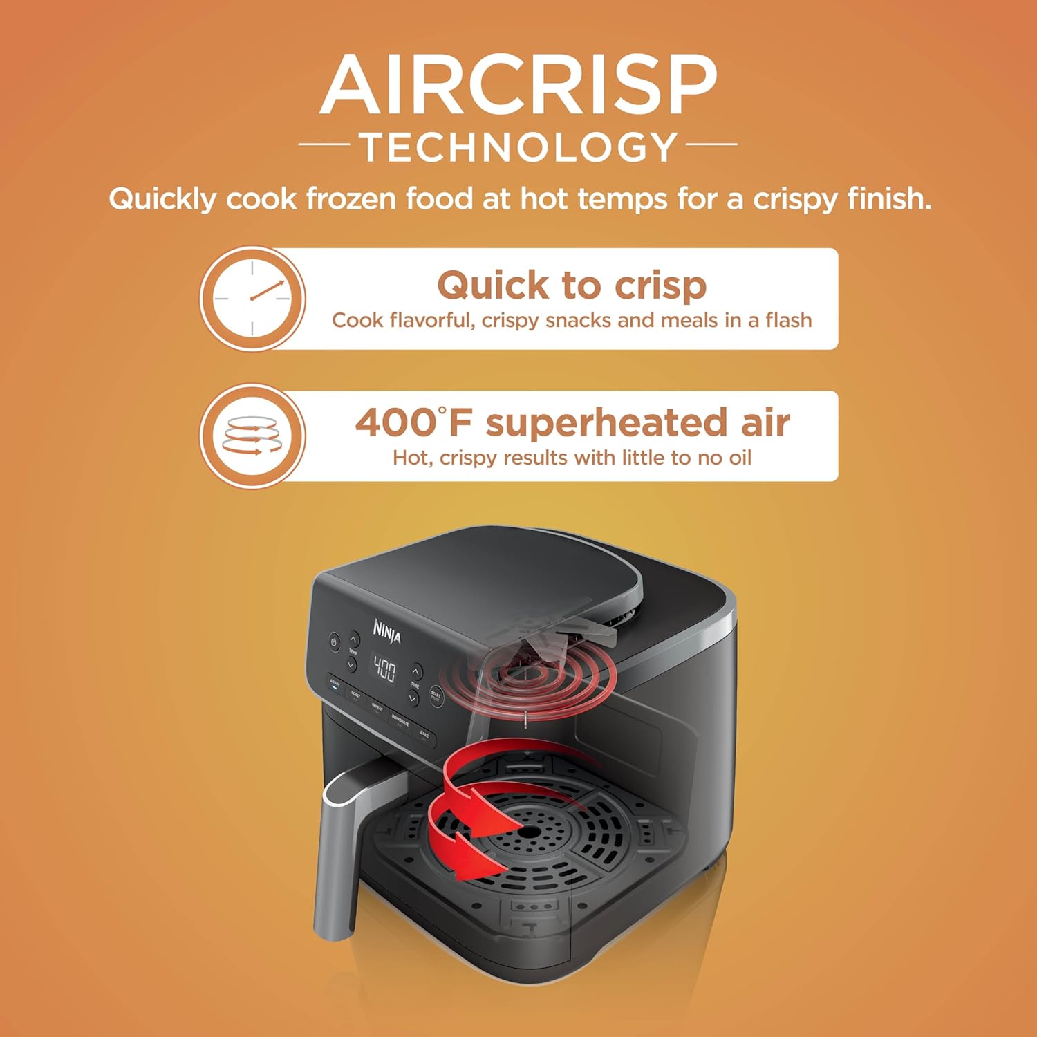 Ninja Air Fryer Pro, 5 Qt, 5-in-1, Gray, AF142