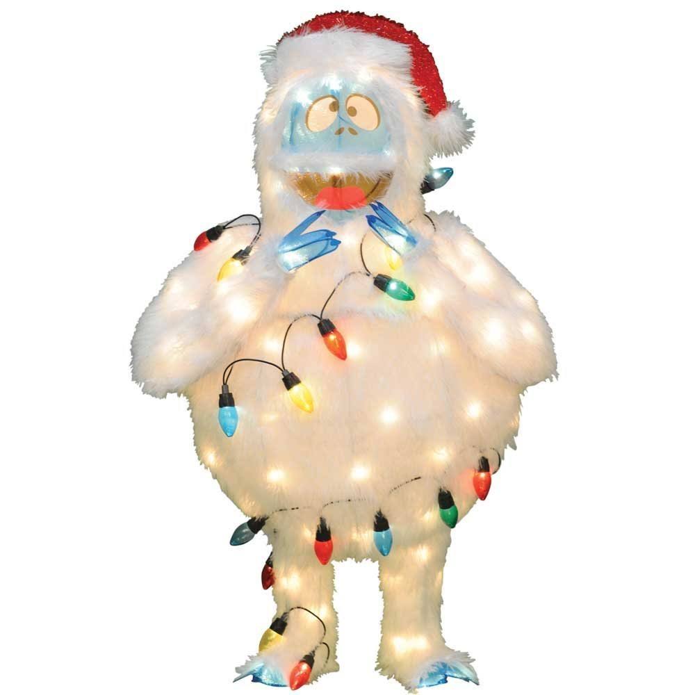 Productworks 32-Inch 3D Pre-Lit Rudolph The Red-Nosed Reindeer Bumble Christmas Yard Decoration, 80 Lights