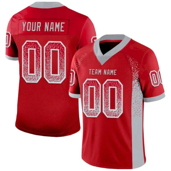 Custom Red Gray-White Mesh Drift Fashion Jersey