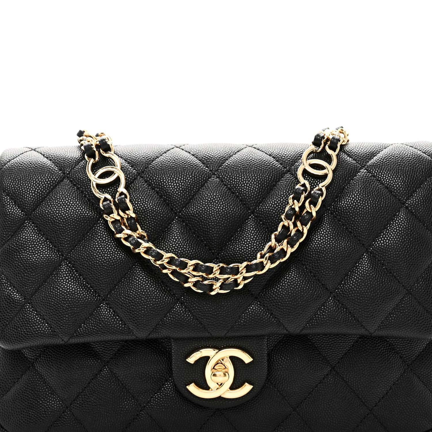 Caviar Quilted Small CC You Flap Black