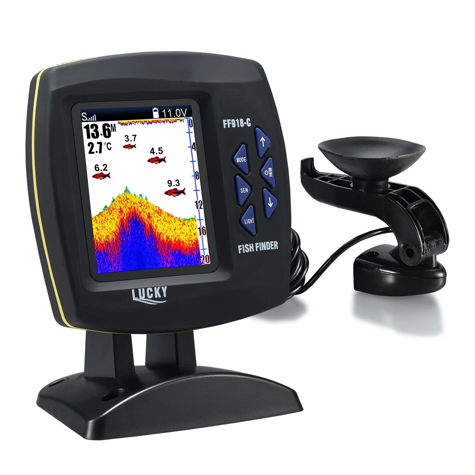 FF918-C Color LCD Screen Fish Finder 590ft Water Depth Boat Fish Finder - Image 5