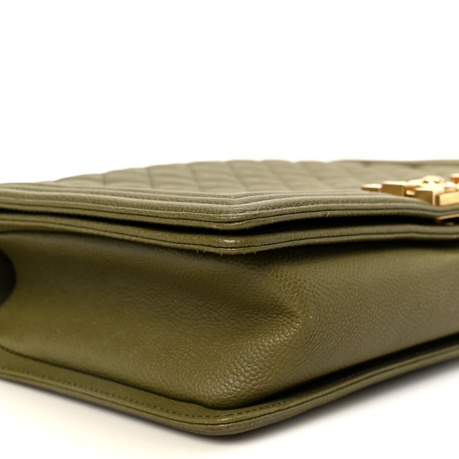 Caviar Quilted New Medium Boy Flap Khaki