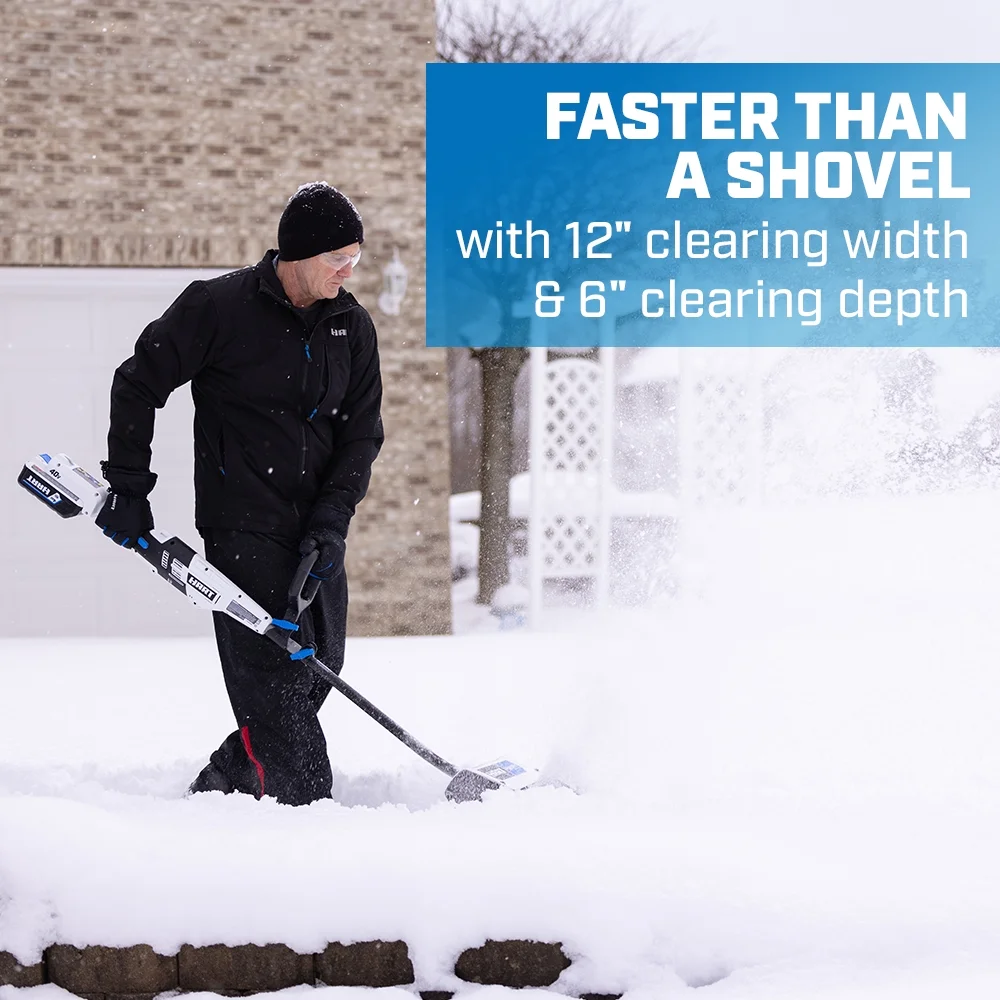 40-Volt 12-inch Single Stage Battery-Powered Snow Shovel Kit, (1) 4.0Ah Lithium-Ion Battery - Image 3