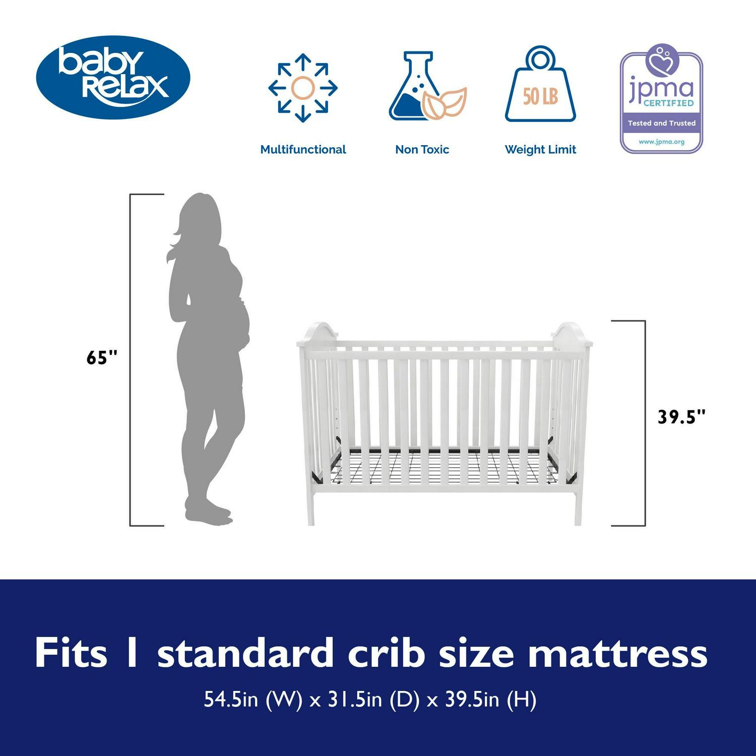 Adele 3-in-1 Convertible Crib. White - Image 5