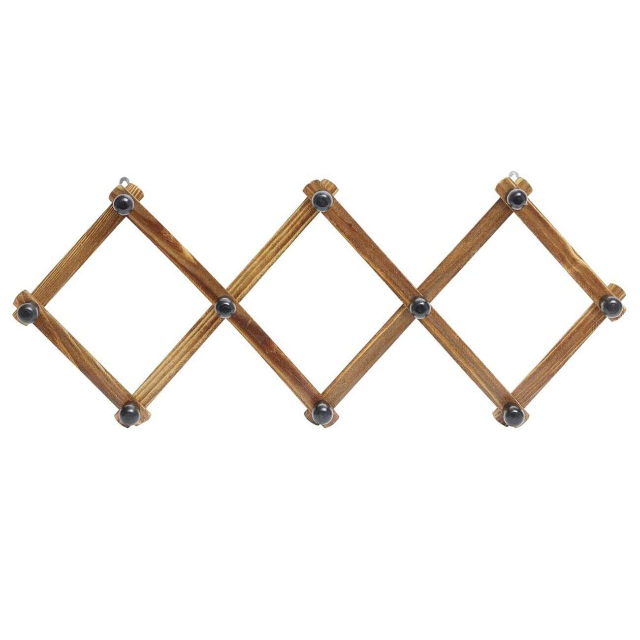 Porte manteau mural accordéon extensible en bois L32cm