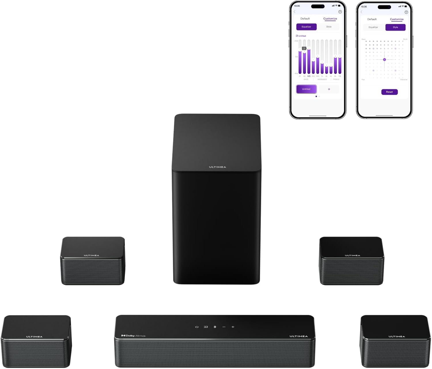 ULTIMEA 7.1 Surround Sound System for TV with Dolby Atmos  460W Sound Bar for TV with 6.5