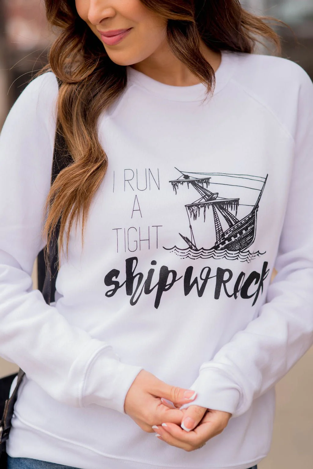 I Run A Tight Shipwreck Graphic Crewneck