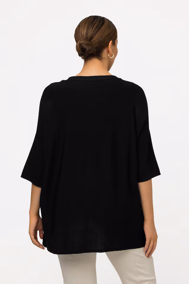 Oversized 3/4 Sleeve V-Neck Sweater