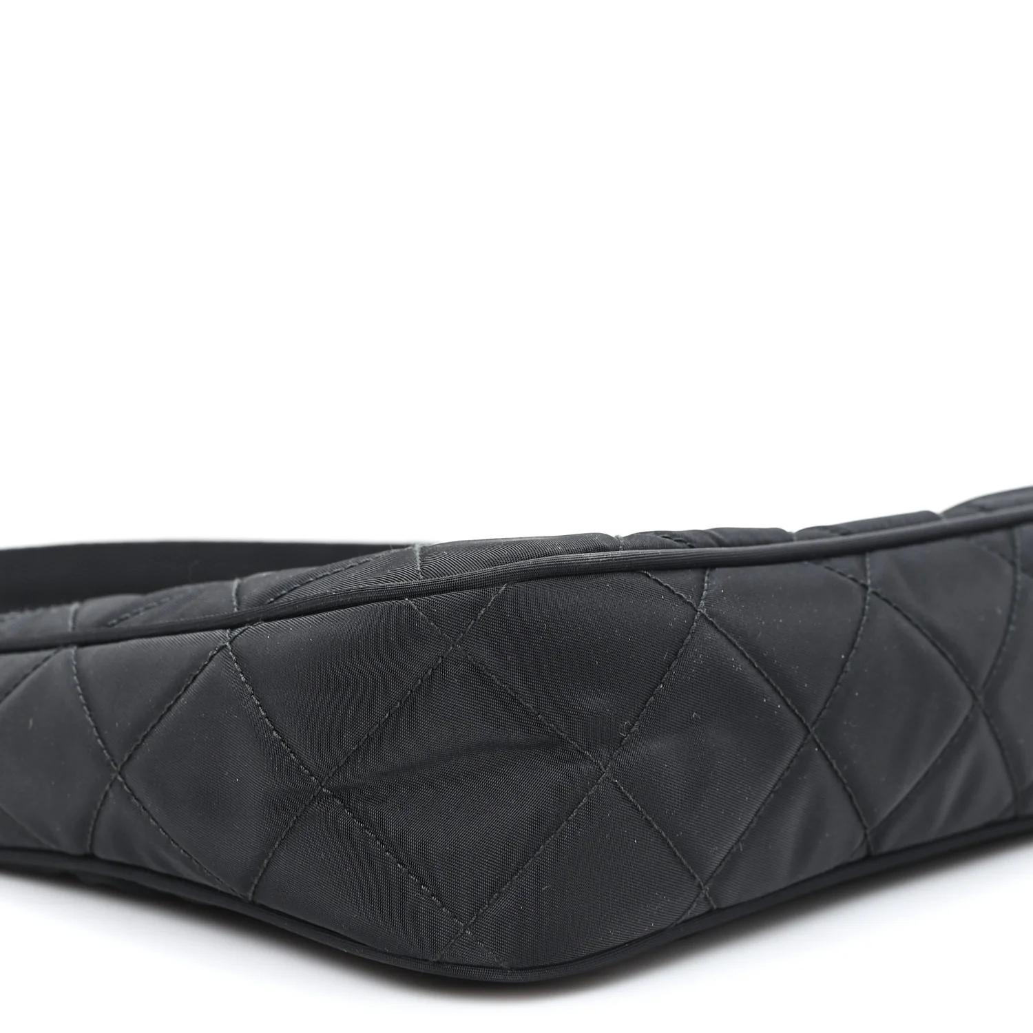 Tessuto Nylon Stitched Shoulder Bag Black