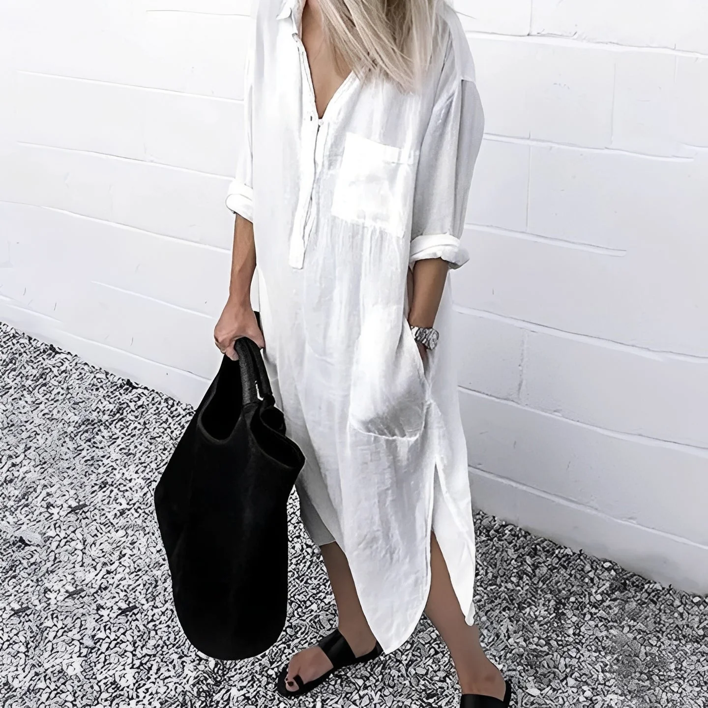 Susan - Robe fendue décontractée et ample
