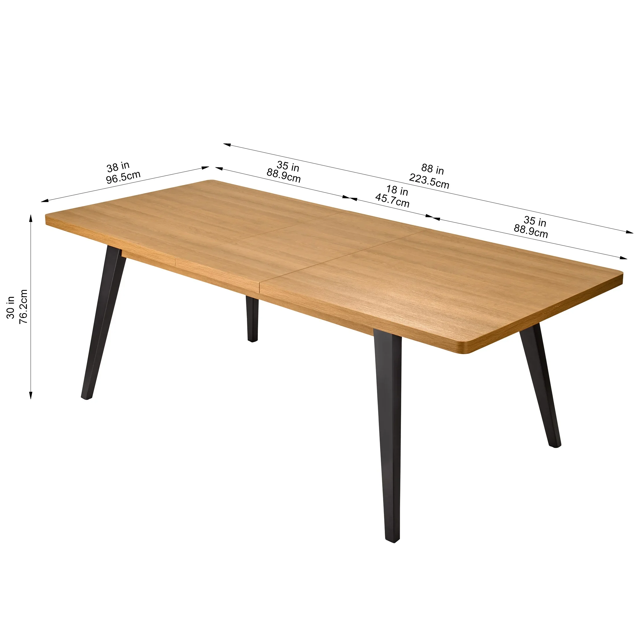 Better Homes & Gardens Nola Extendable Dining Table, Light Honey  Wood Finish