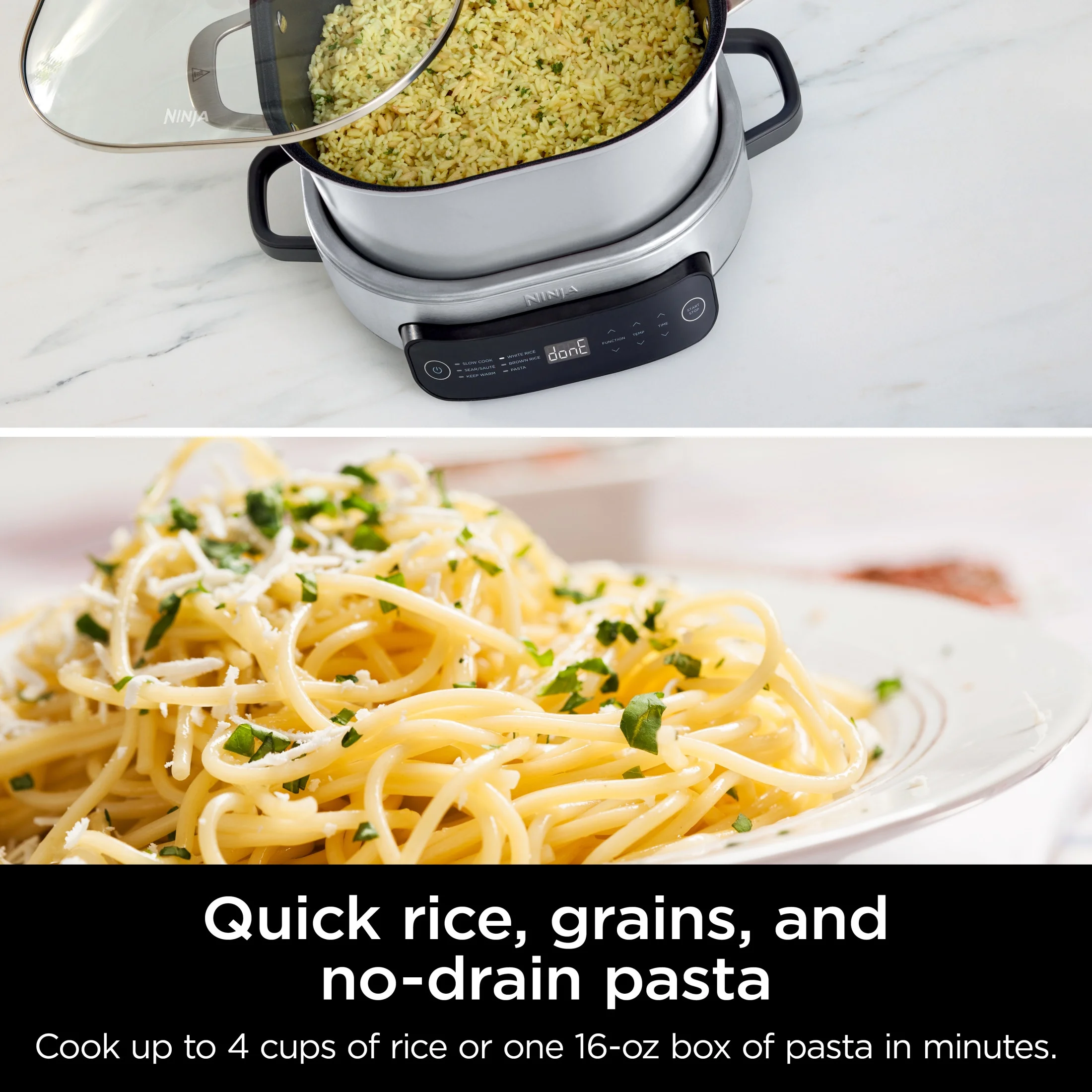 Ninja Foodi 6.5 Qt Everyday Possiblecooker, Stainless Steel/White, Multi Cooker, Slow Cooker, MC1100