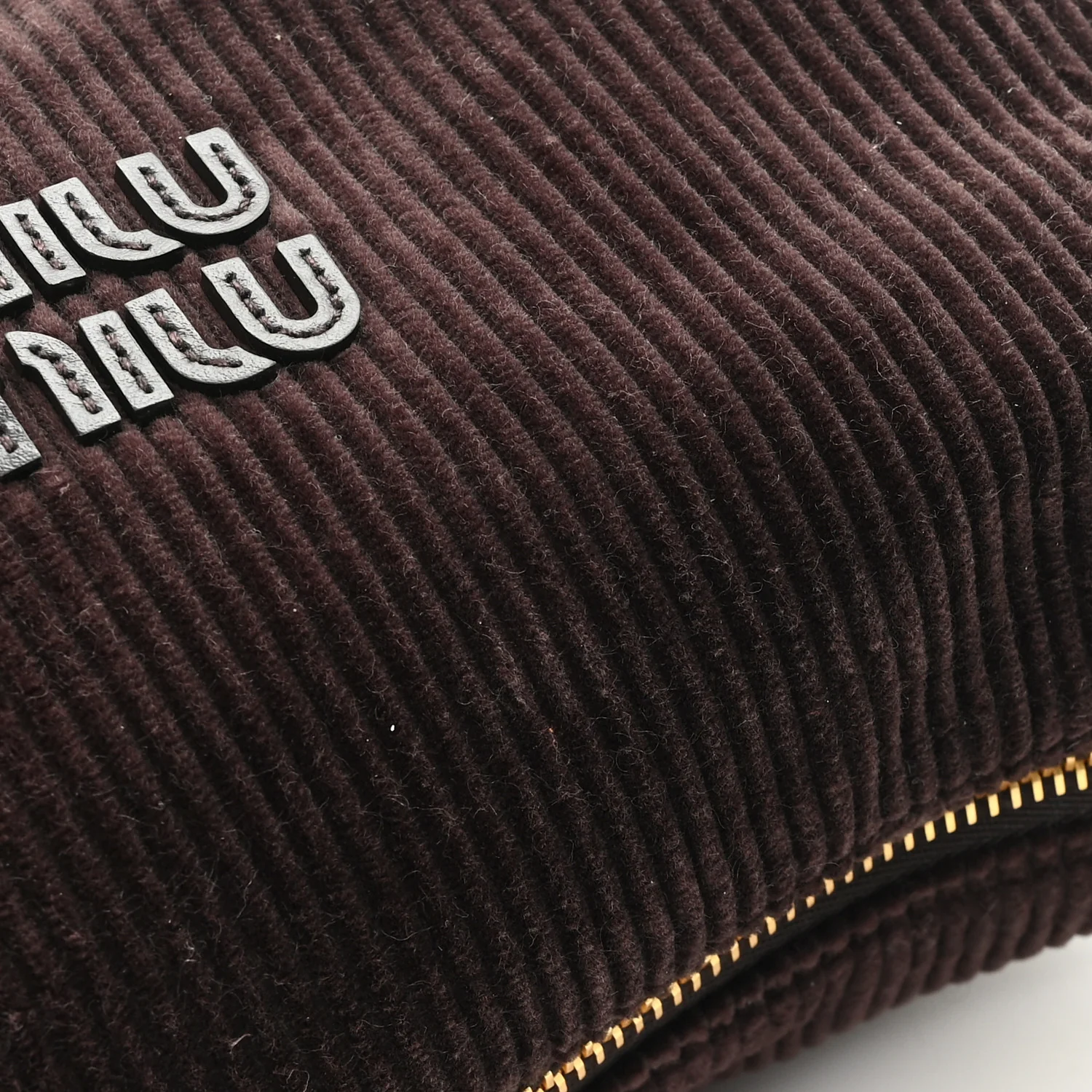 Corduroy Pouch Bag Ebony Baltic Blue