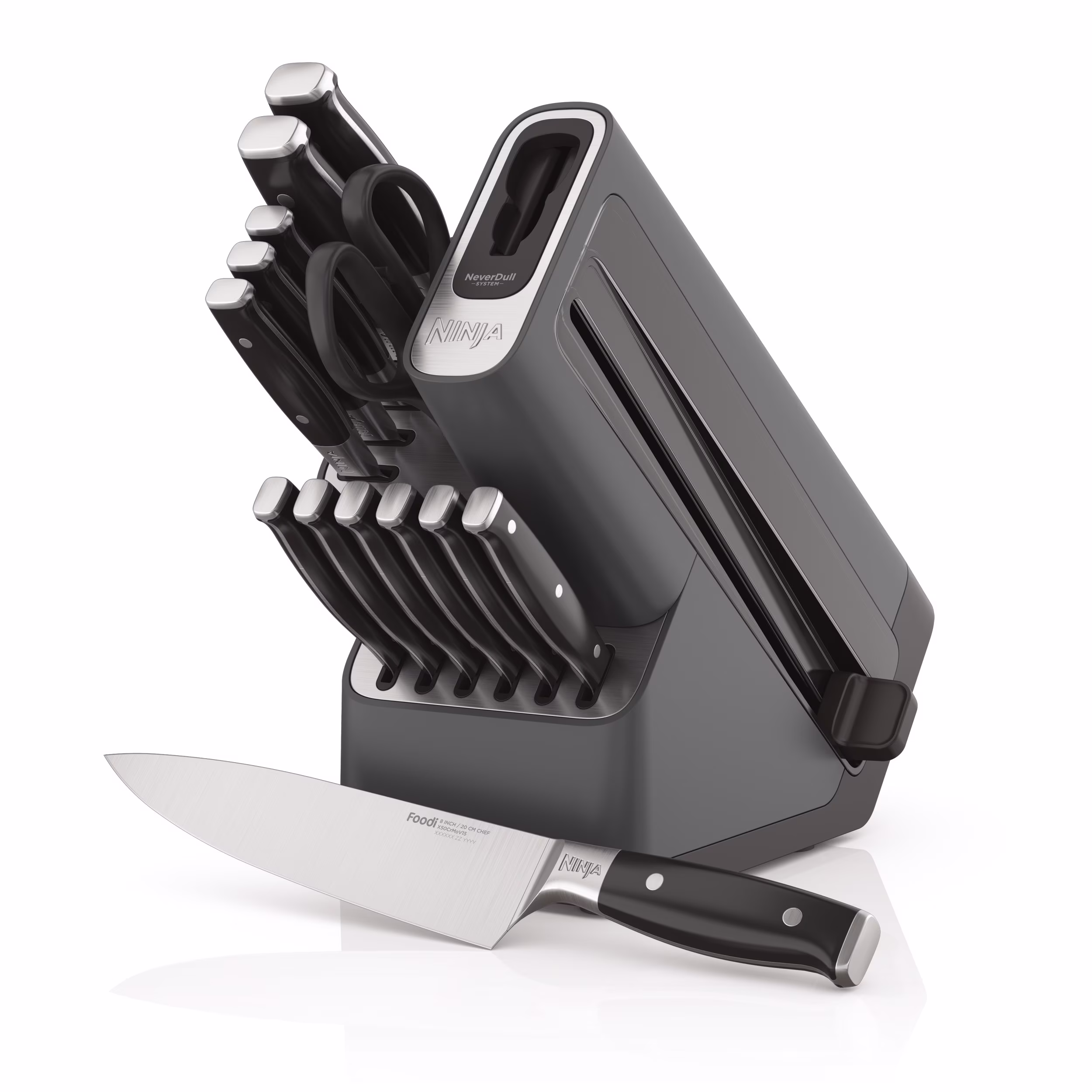 Ninja Foodi Neverdull Premium 14pc German Stainless Steel Knife System & Built - in Sharpener, K32014