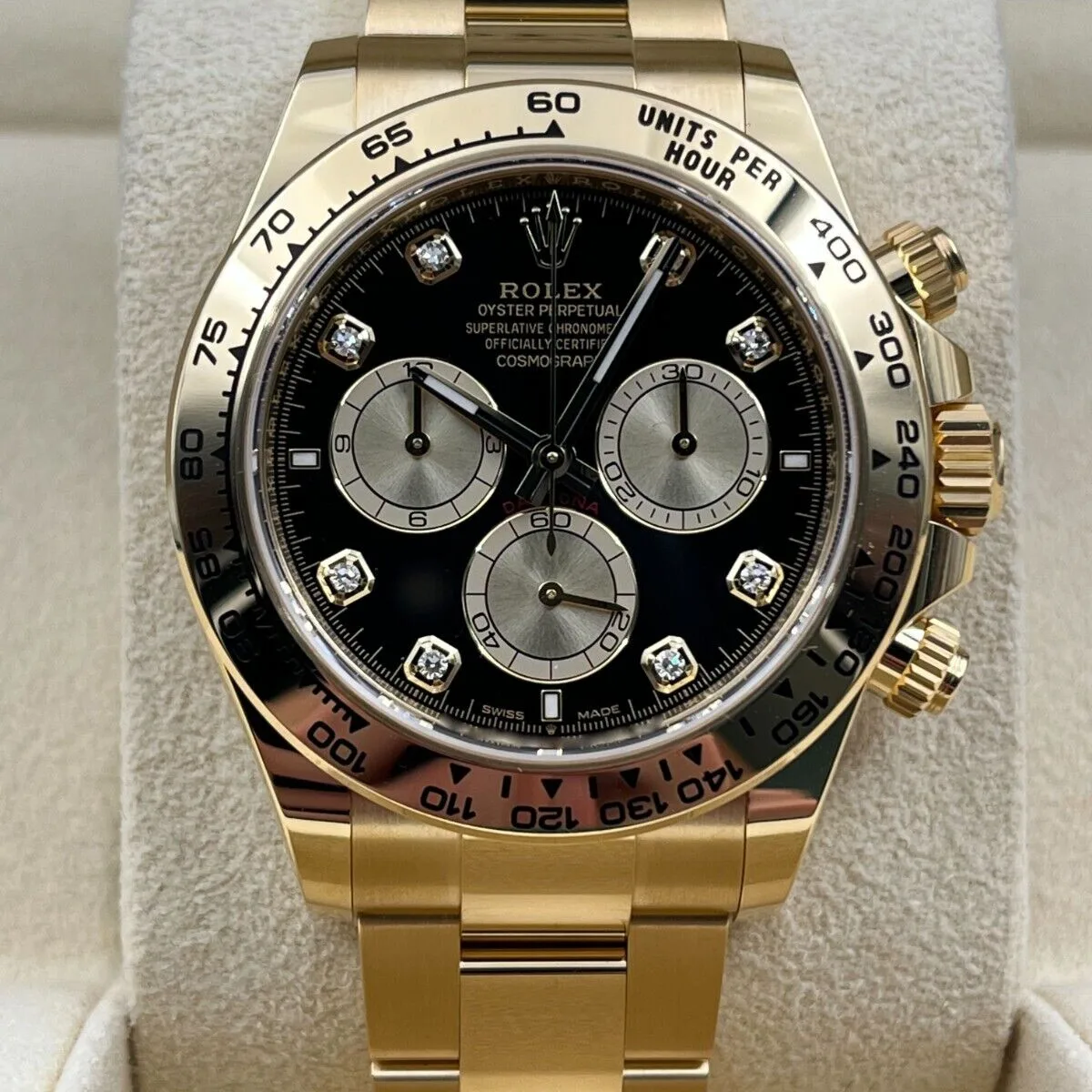 [Super Clone]Rolex Daytona Yellow Gold / Ceramic / Black / Diamond-Set / Oyster m126508-0003