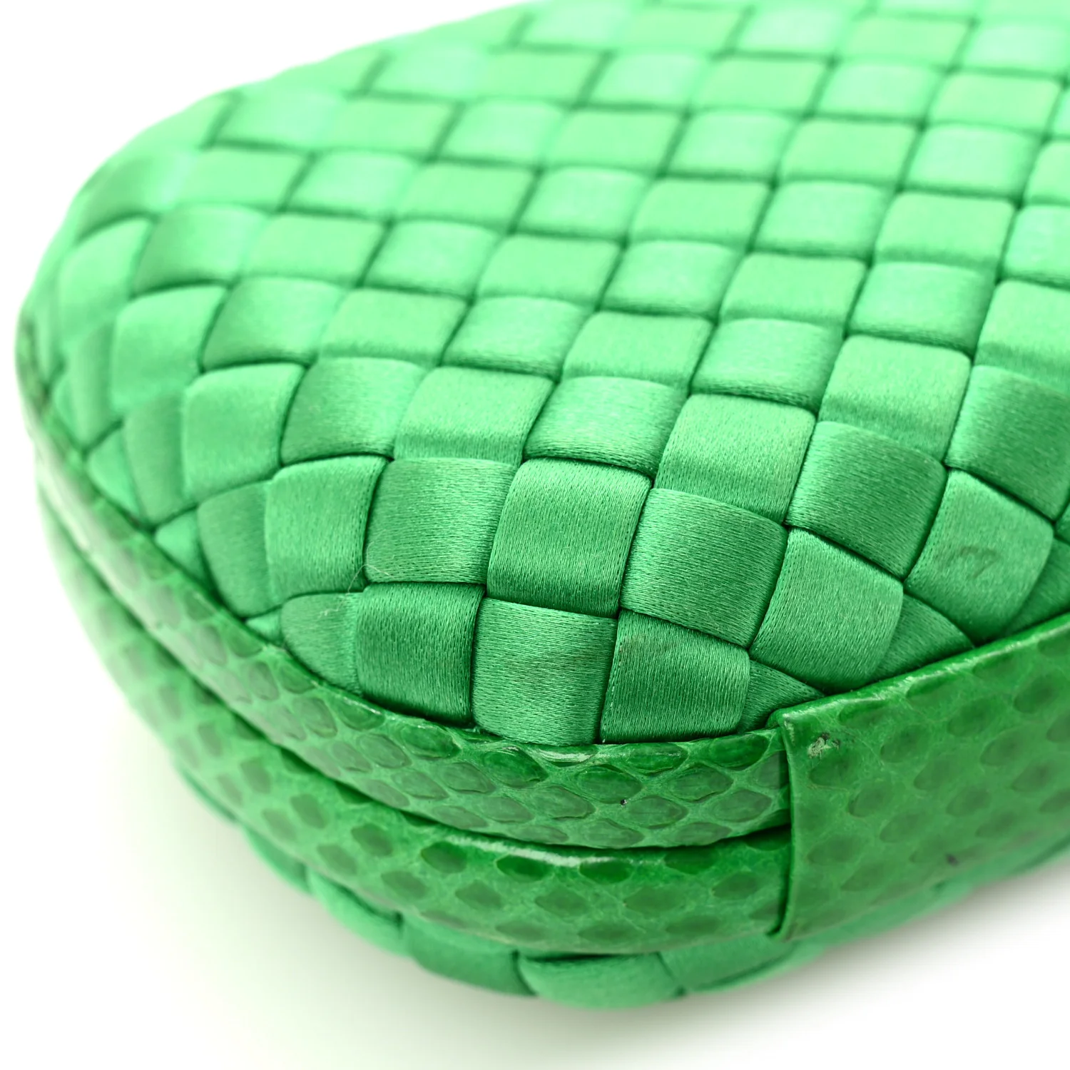 Satin Intreccio Impero Ayers Knot Clutch Parakeet