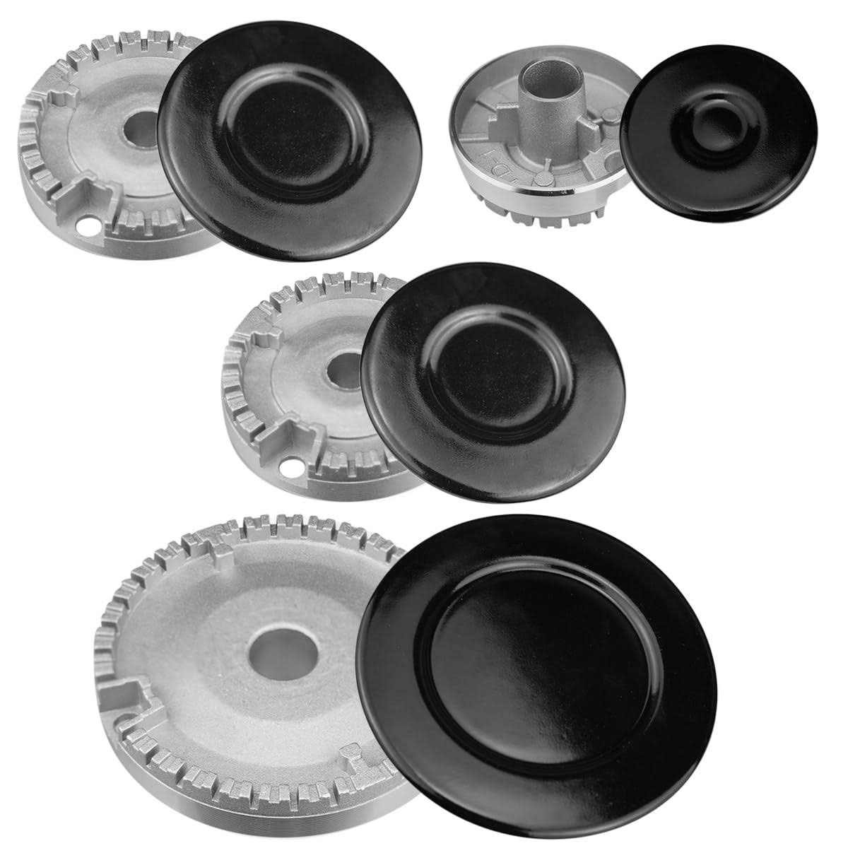 Cooktop Burner Caps for Gas Stove Replacement Part Cooker Hat Set of 4 Range Burner Covers Lids Portable