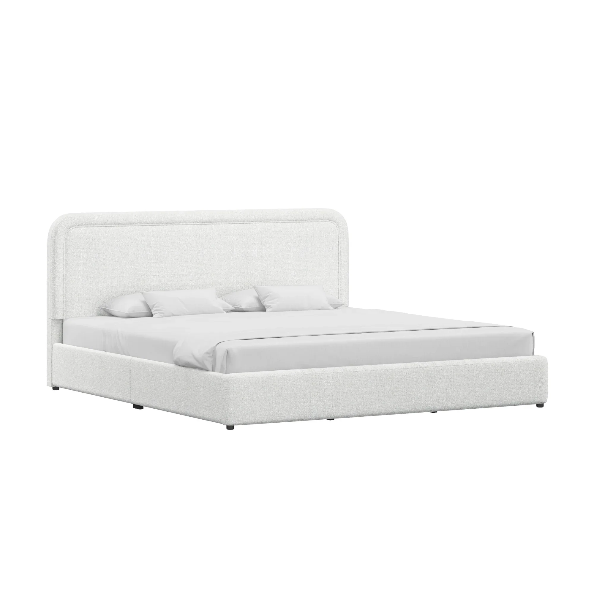 Better Homes & Gardens Juliet King Boucle Platform Bed, Ivory