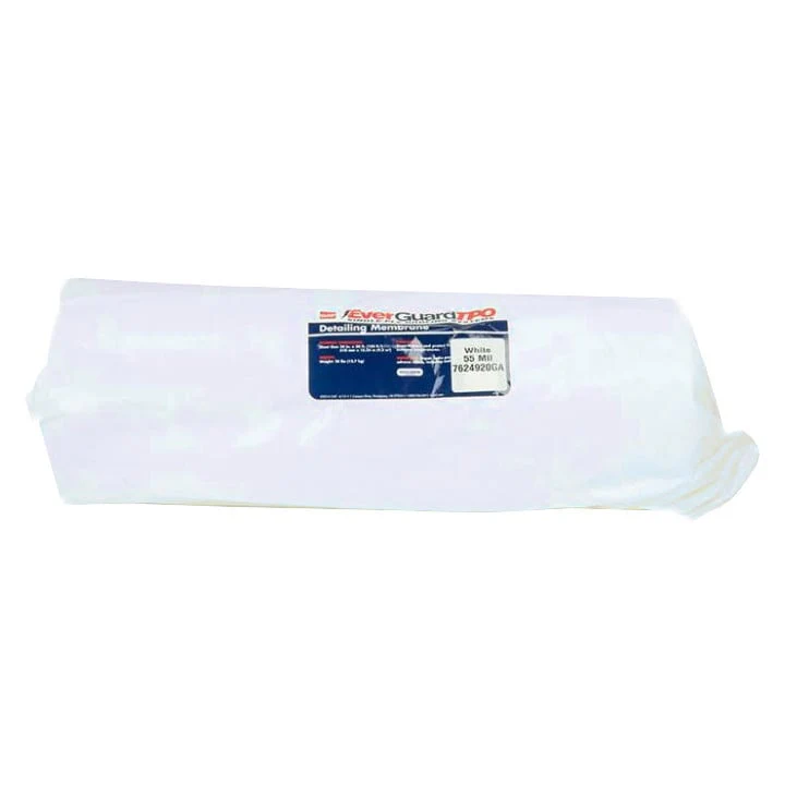 GAF EverGuard TPO UN-55 Detailing Membrane Roll, White, 24 in. x 50 ft (55 mil)