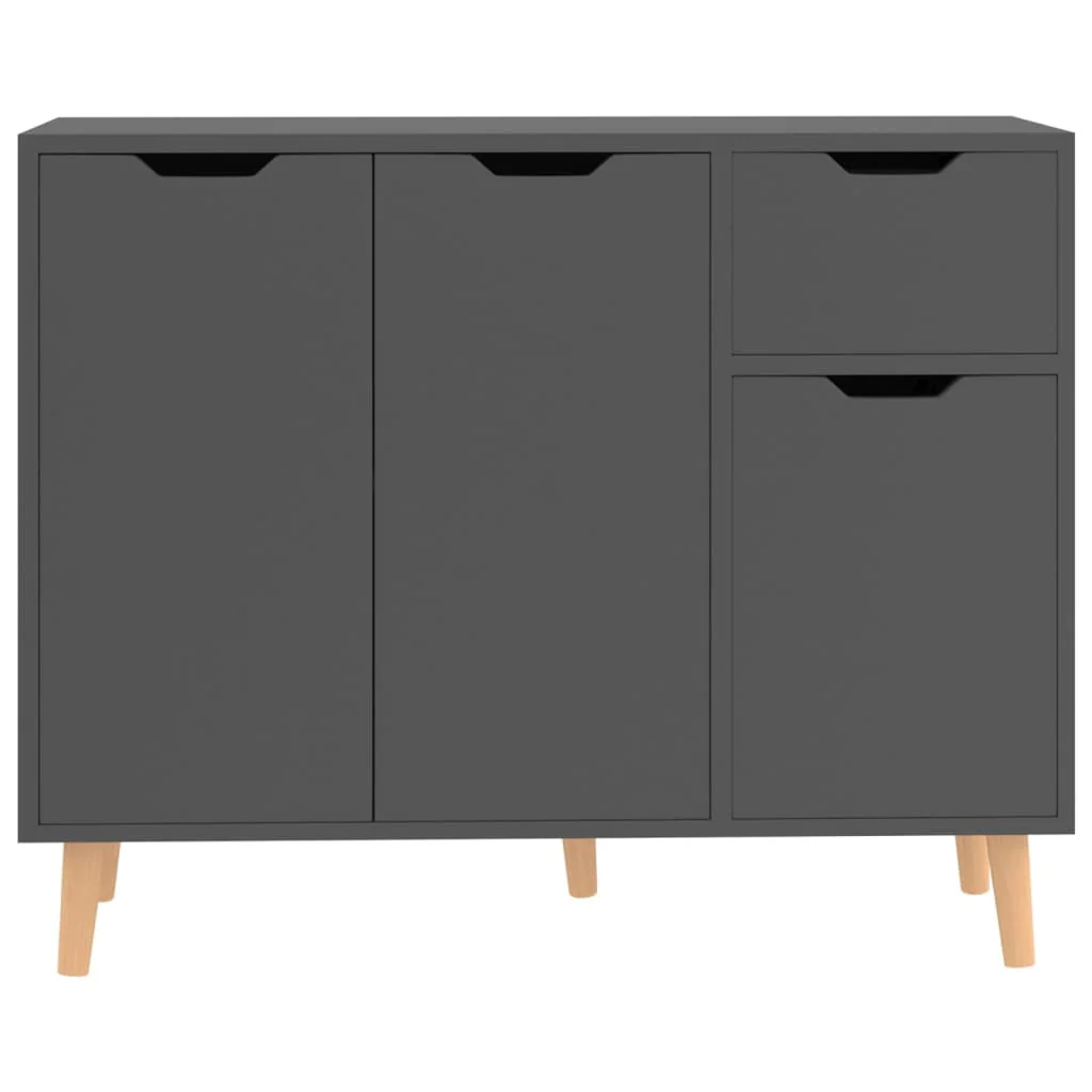 vidaXL Sideboard Console Cabinet with Storage for Bedroom Engineered Wood(Black)