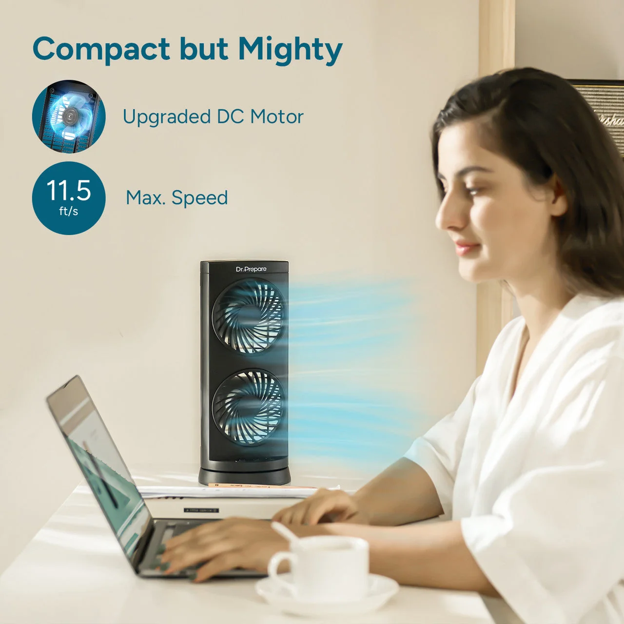Upgraded Dual Oscillating Tower Fan