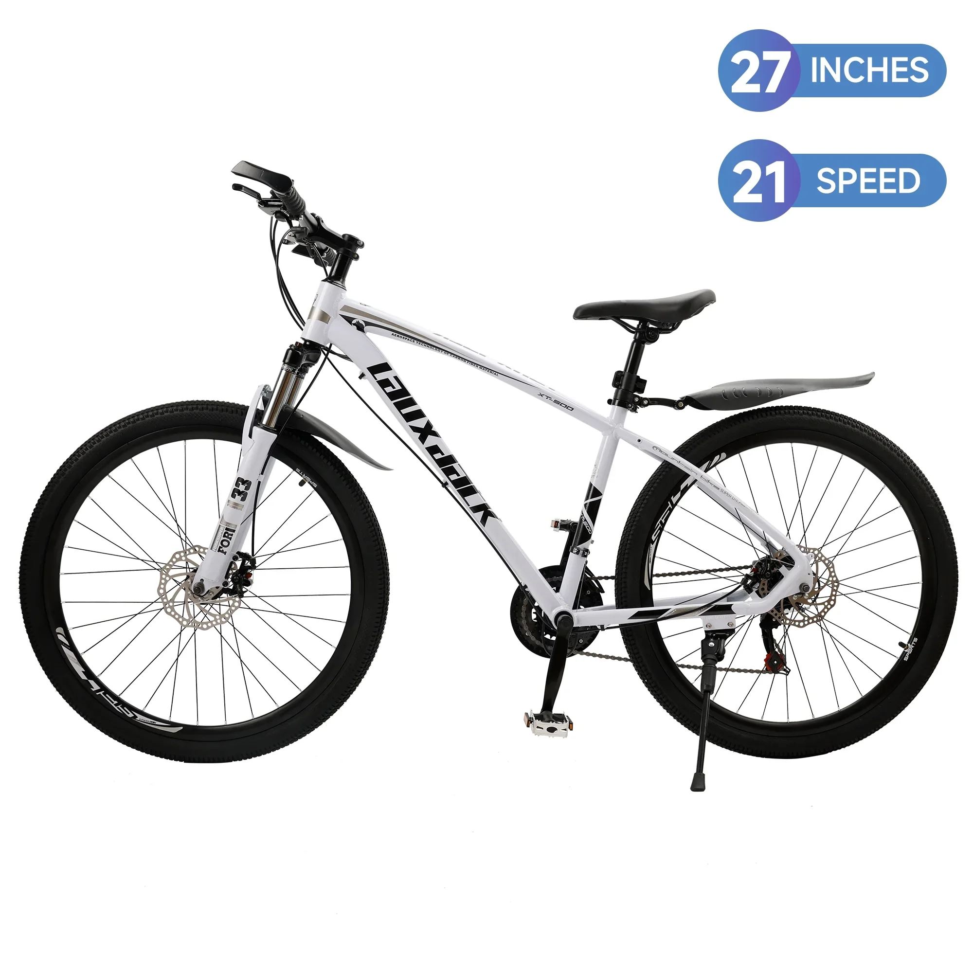 ARTUDATECH 27.5 Inch Mountain Bike, Shimano 21 Speed,  Dual Disc Brake Bike for Men Womens Adult, Full Suspension Bicycle