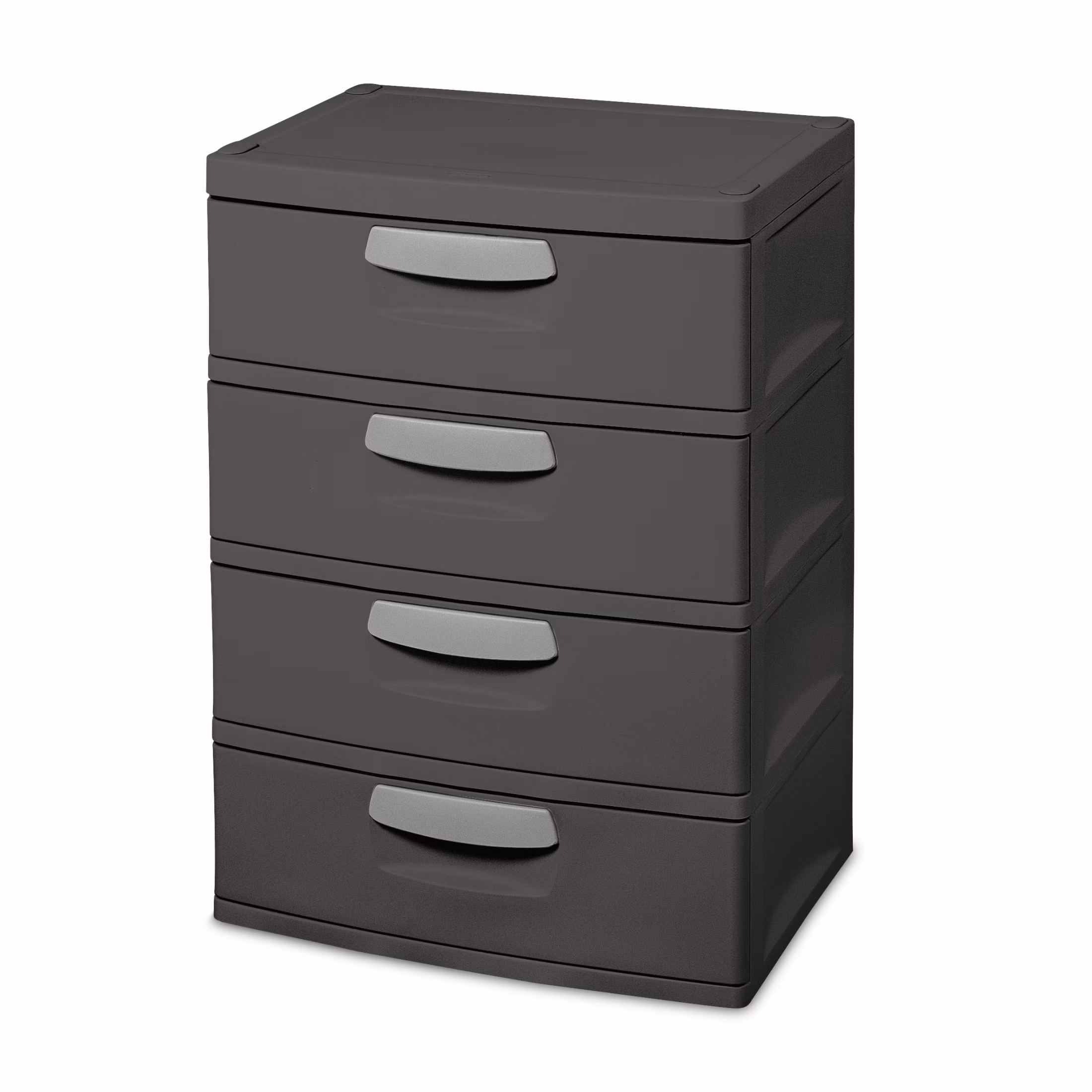 4 Drawer Unit, Durable Plastic Storage Solution for Garages and Basements, Dark Gray(Dark Gray/Single)