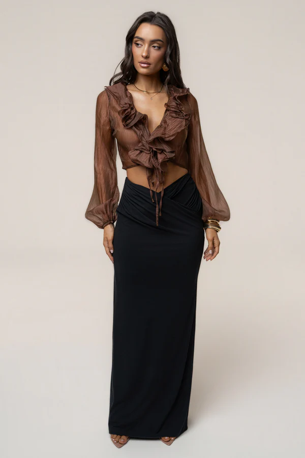 Bronze Delilah Ruffled Top