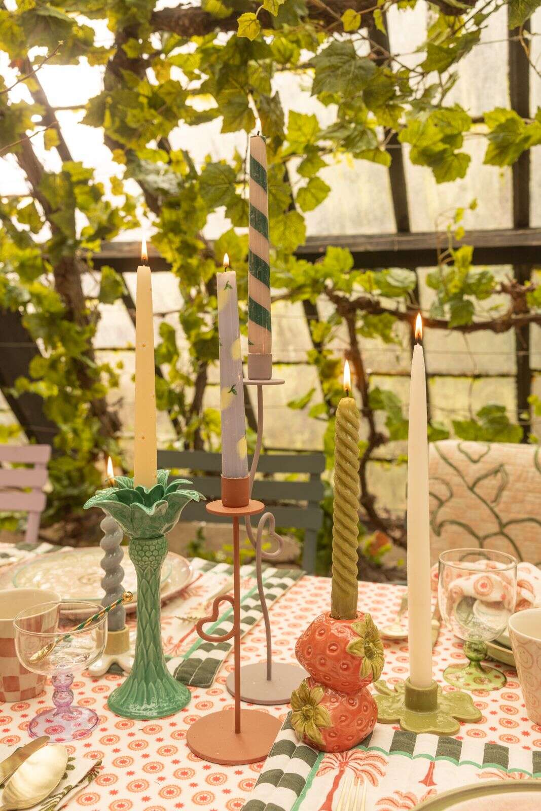 Groene kandelaar klavertje vier