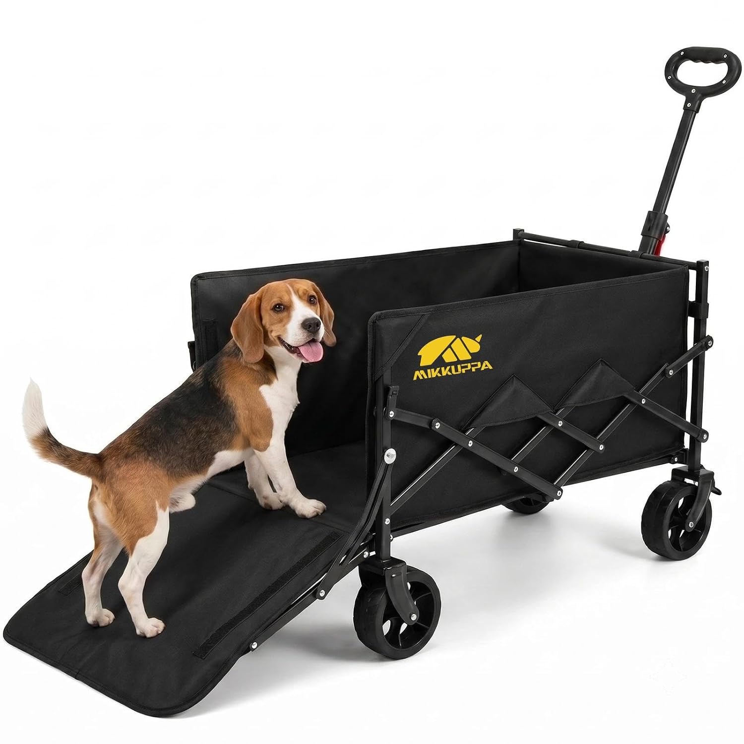 MIKKUPPA Folding Dog Wagon Cart - Collapsible Wagon with Drop-Down Tailgate