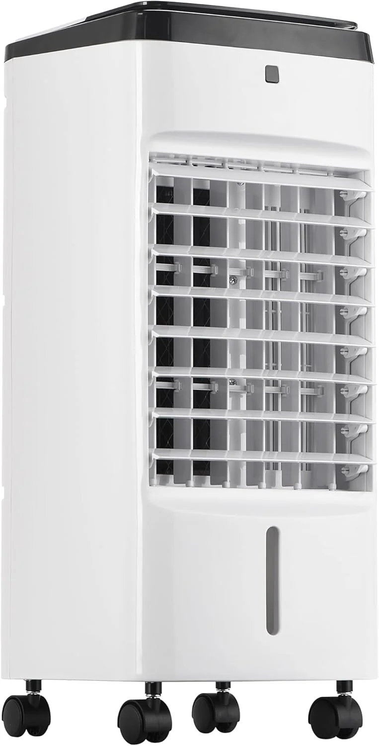 Climatiseur portable Uthfy, rafraîchisseur d'air évaporatif 3 en 1 avec réservoir d'eau amovible, 6 blocs de glace, minuterie 12 h, oscillation à 120°, télécommande, 3 vitesses, 4 modes, idéal pour la chambre ou le bureau.